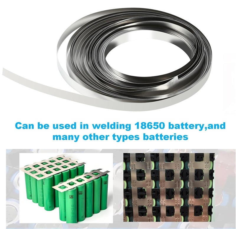 Solnique Nickel Strips for Battery Welding, 0.15mm Thickness, 7mm Width, 10m Roll - Durable Nickel Tape for Lithium Ion Battery Pack Assembly and Spot Welding - Image 4